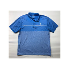 Under Armour Men's Short Sleeve Loose Fit Blue Playoff Polo Shirt - Size XL 