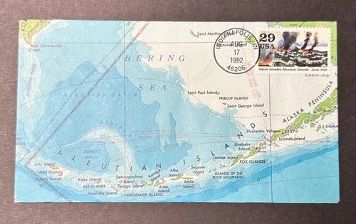 1992 US FDC #2697e WWII: Japan Invades Aleutian Islands K.M.C. Venture Cachet