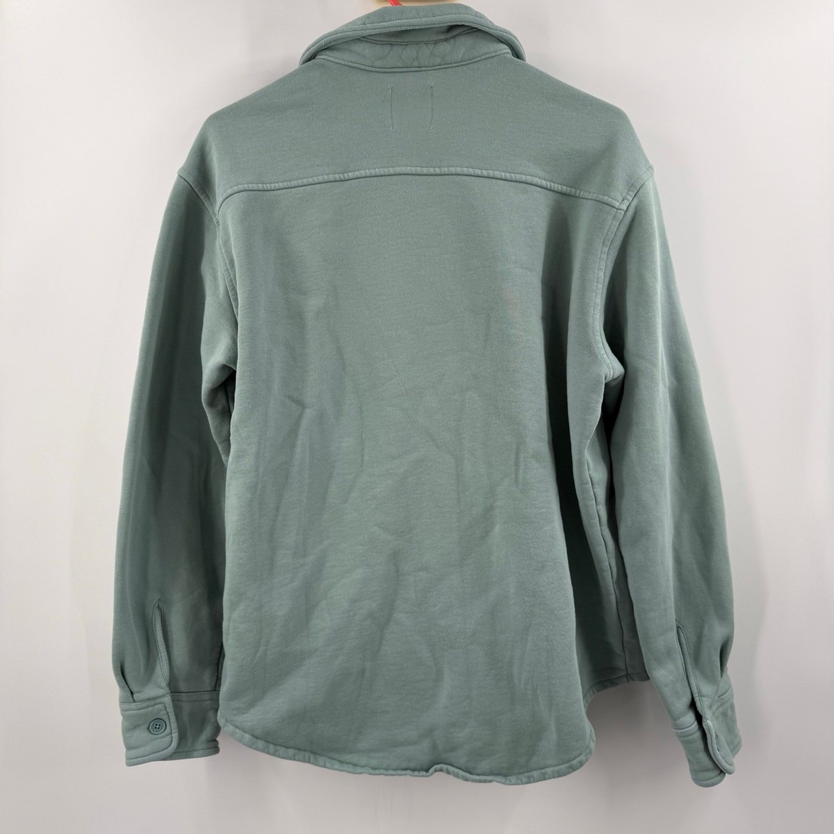 Aritzia TNA Cozy AF Fleece Women's Size 2 Boyfriend Button Up Shirt Light Green View 2