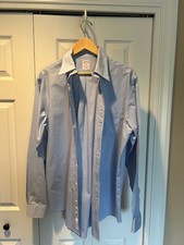 BROOKS BROTHERS 346 Non-Iron Men's Button Down Dress Shirt Blue 16-6/7