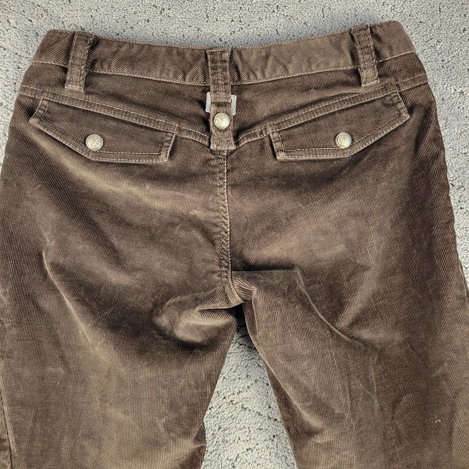 Athleta Pants Womens 4P Brown Corduroy Low Rise Flared Flap Pocket Festival - Image 3 of 4