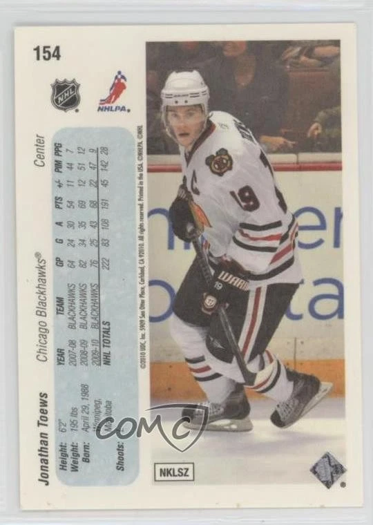 2010-11 Upper Deck 20th Anniversary Variation Jonathan Toews #154 - Image 2 of 2