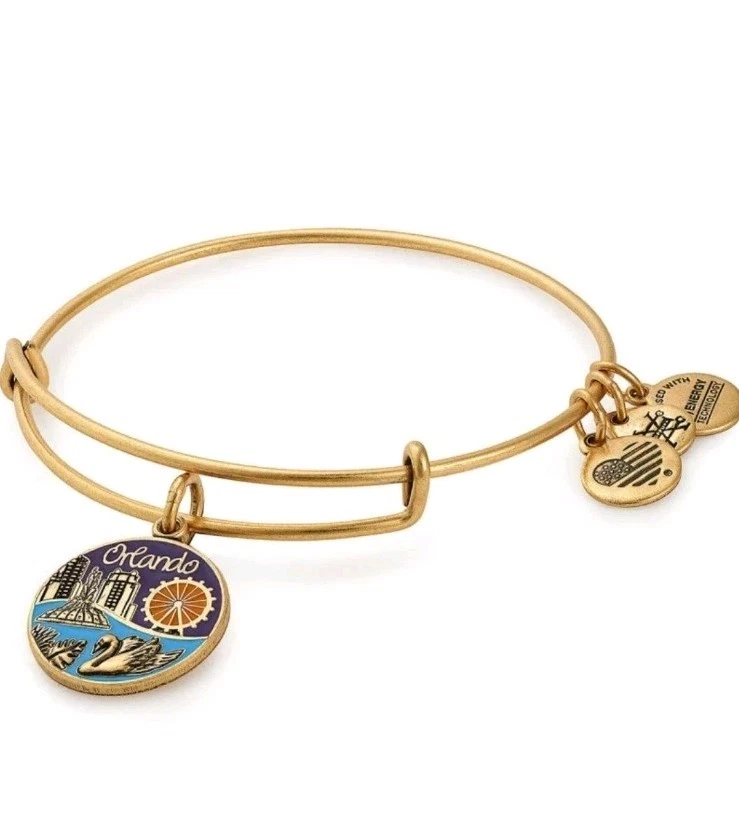 Alex & Ani " Orlando " Gold  Charm Bangle Bracelet NWT & Card ✨️ - Image 2 of 4