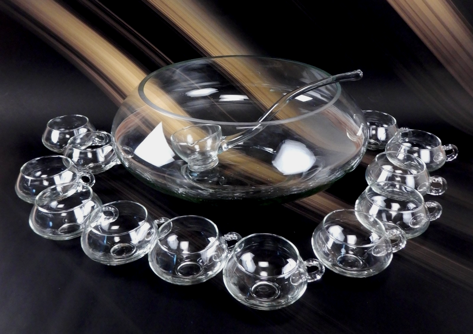 Vintage Mid-Century Moderno Riekes Crisa 14 Pc Hand-Blown Glassware ...