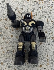 HAP-P-KID Toy Robot Fighter Blue Walks Lights and Sounds 7" - Tested Vintage