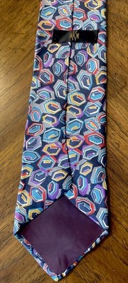 Vintage AKM Abstract Men s Tie, Hand Made In USA/ 100% Silk/ Art Deco
