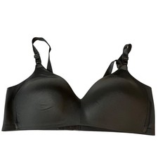 Warners No Side Effects Wireless Lightly Lined T-Shirt Bra Black Sz 38C 01056