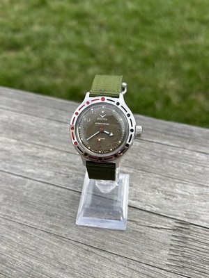 Vintage Watch Vostok Amphibia Soviet Diver USSR Mechanical Wristwatch 1980s