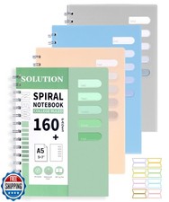 Yoment 4 Pack A5 Spiral Notebooks - 5x7 Hardcover Spiral Bound Notebook Journ