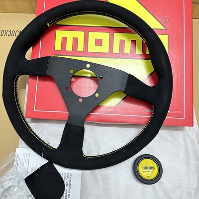 MOMO MonteCarlo 350mm Suede Thickened Spoke Yellow Stitch Sport