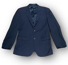 Pronto Uomo Platinum 40 R Blue Navy 100% Wool Mens Suit Blazer Sport Coat Jacket