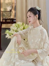 Vietnamese long dress Ao Dai Viet Nam 4-flaps with Pants - Cream