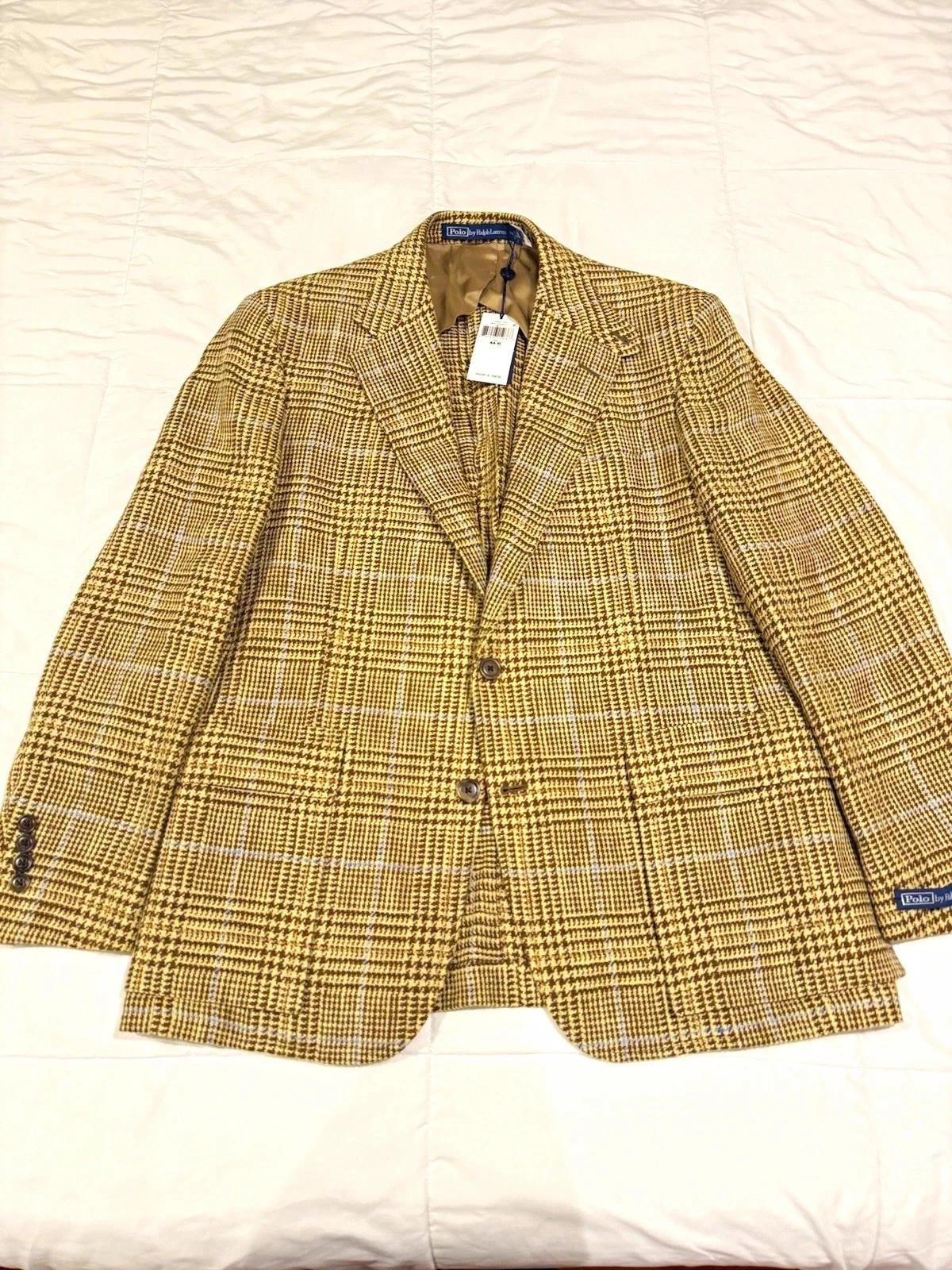 Polo Ralph Lauren RL67 Glen Plaid Jacket Summer Tweed 44R NWT - product detail image 1