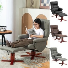 Recliner Chair with Footstool, Backrest Adjustable Armchair Refurbished