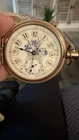 Antique 1891 Waltham Pocket Watch Floral Enamel Hunter Case Hand Painted Dial