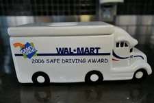 Walmart Sam’s Club 2006 Safe Driving Award Ceramic Truck Cookie Jar & Lid 12”