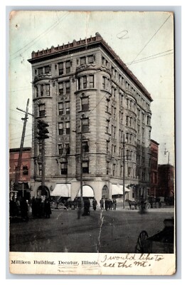 Milliken Building Decatur Illiniois IL DB Postcard Y5