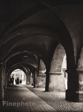 1924 Vintage GERMANY Gorlitz Market Square Woman Children Photo Art By HIELSCHER