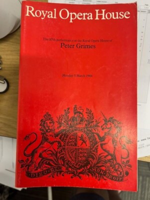 Peter Grimes Ballet Royal Opera House Programm 1984