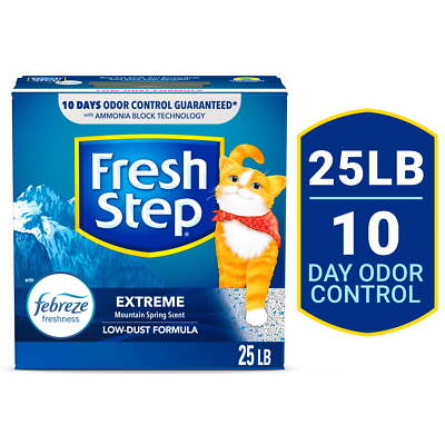 Fresh Step Extreme Scented Clumping Cat Litter with Febreze,  25 lbs