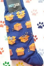Men's Cute Cats in Boxes Socks Hot Sox Crazy Cat Dad Cat Lover