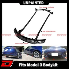 2023 Fit For Tesla Model 3 fastback 4D Saloon Body Kit Accessories Set Unpainted