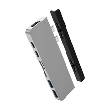 HyperDrive Duo PRO 7-in-1 USB C Hub - 100W PD Silver 4K60Hz HDR Doc... Fast Ship