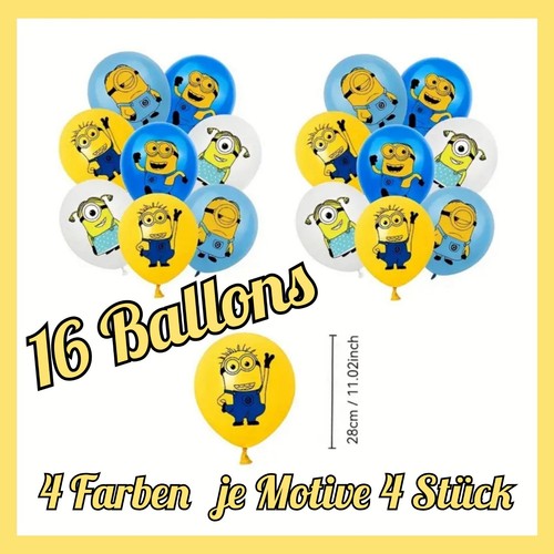 MINIONS GEBURTSTAG SET ⭐ Minion Party Ballons Luftballon Set Cupcake Topper Deko - Bild 3 von 7