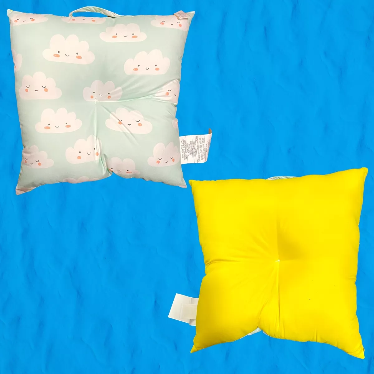 Teal top floor cushion