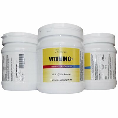 VITAMIN C 1000mg Bioflavonoide TIME RELEASED 500 Tabletten Made in Germany VEGAN