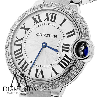 Cartier Ballon Bleu W69011Z4 Watch Pave 
