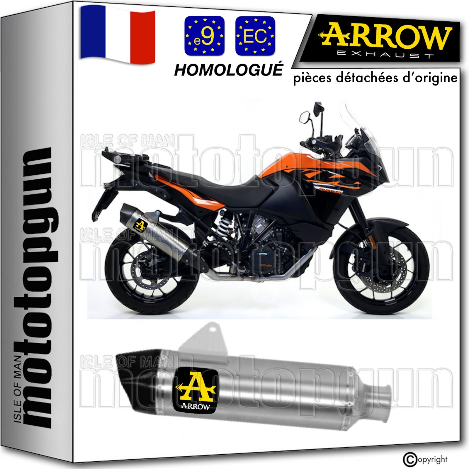 Échappement Arrow KTM 1290 Super Adventure 2018 silencieux homologué route Maxi Tech