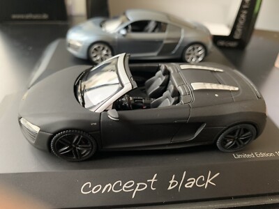 【Audi 1/43 Scale Car】Audi R8 1/43 Scale 2 x AUDI R8 1/43 CAR MODELS BY SCHUCO: V10 & 2012 CONCEPT BLACK