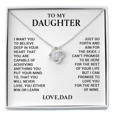 To My Daughter Necklace, Gift for Daughter from Dad, Daughter Father Necklace