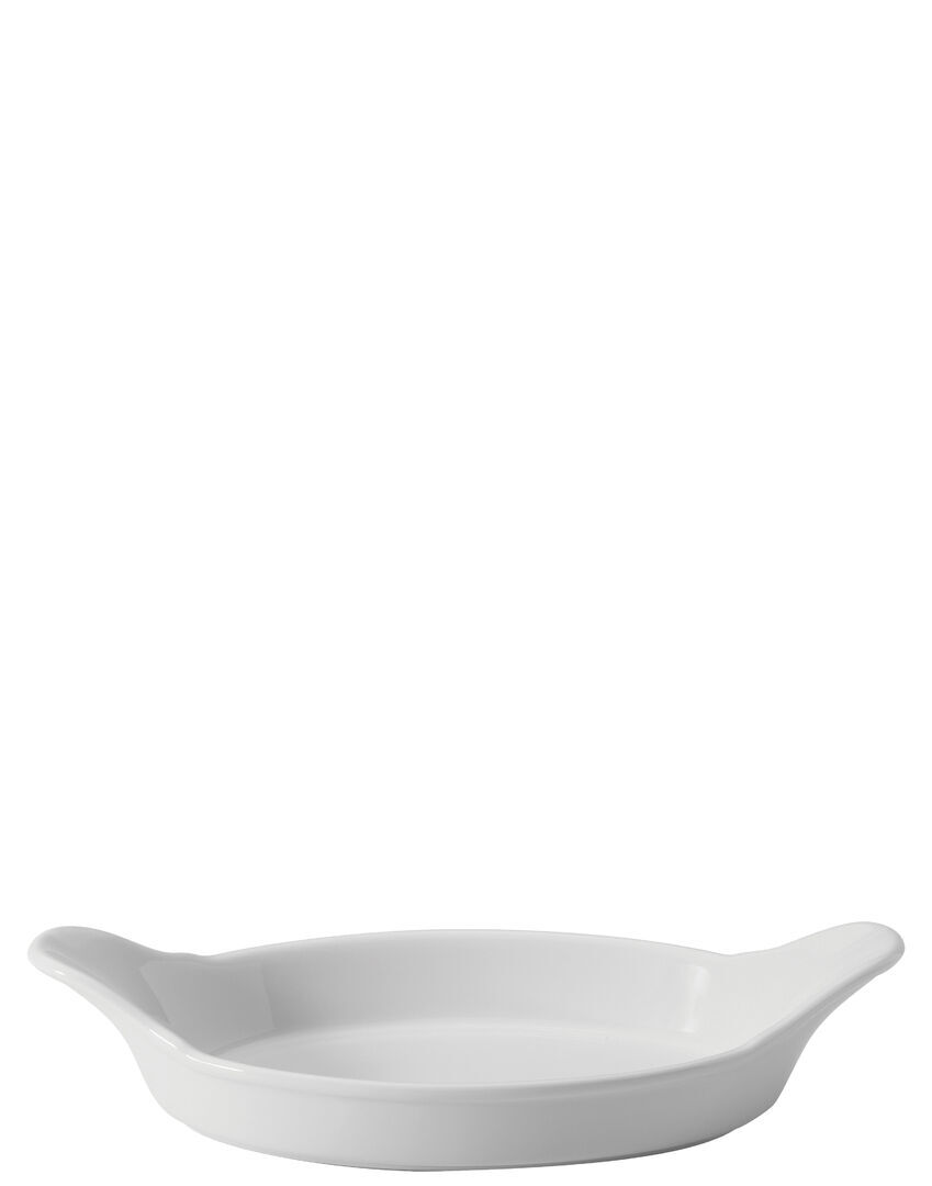 Titan Ceramic Oval Eared Dish White Serving Dish Tableware 8.5"" (22Cm) Pack Of 4