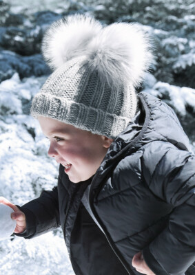 Neonato Inverno Unisex Lusso Pelliccia Finta Doppio Pompon Ragazzi