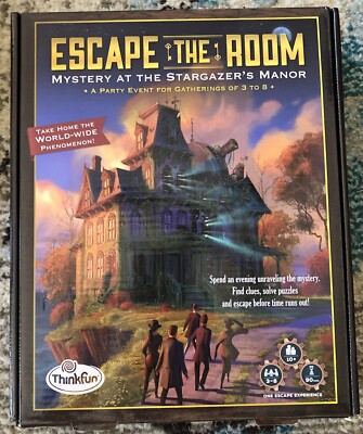 ESCAPE THE ROOM Mystery at The Stargazer's Manor Board Game Think Fun Open Box