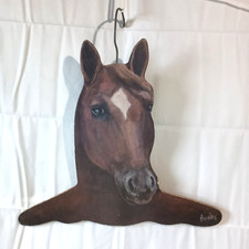 Vintage Annie Rhinehart Stupell Johnston Wooden Equine Horse Clothing Hanger