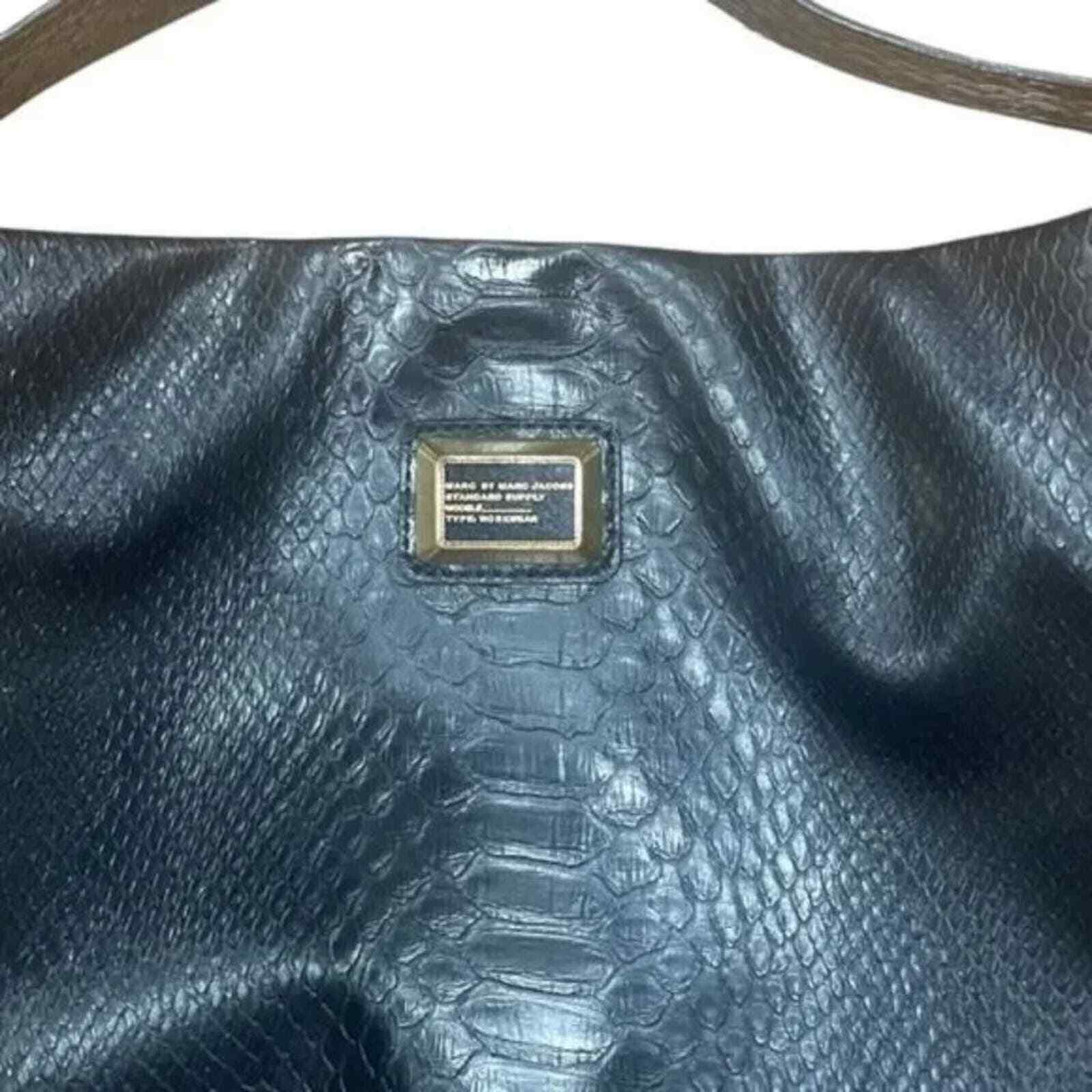 MARC BY MARC JACOBSs Black Embossed Python Leathe… - image 6