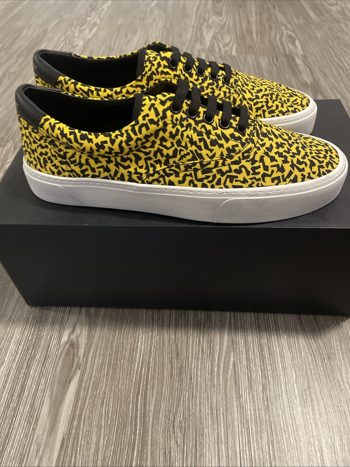 Sneakers Saint Laurent uomo Venezia basse tela stampa animalier EU 42 US taglia 9