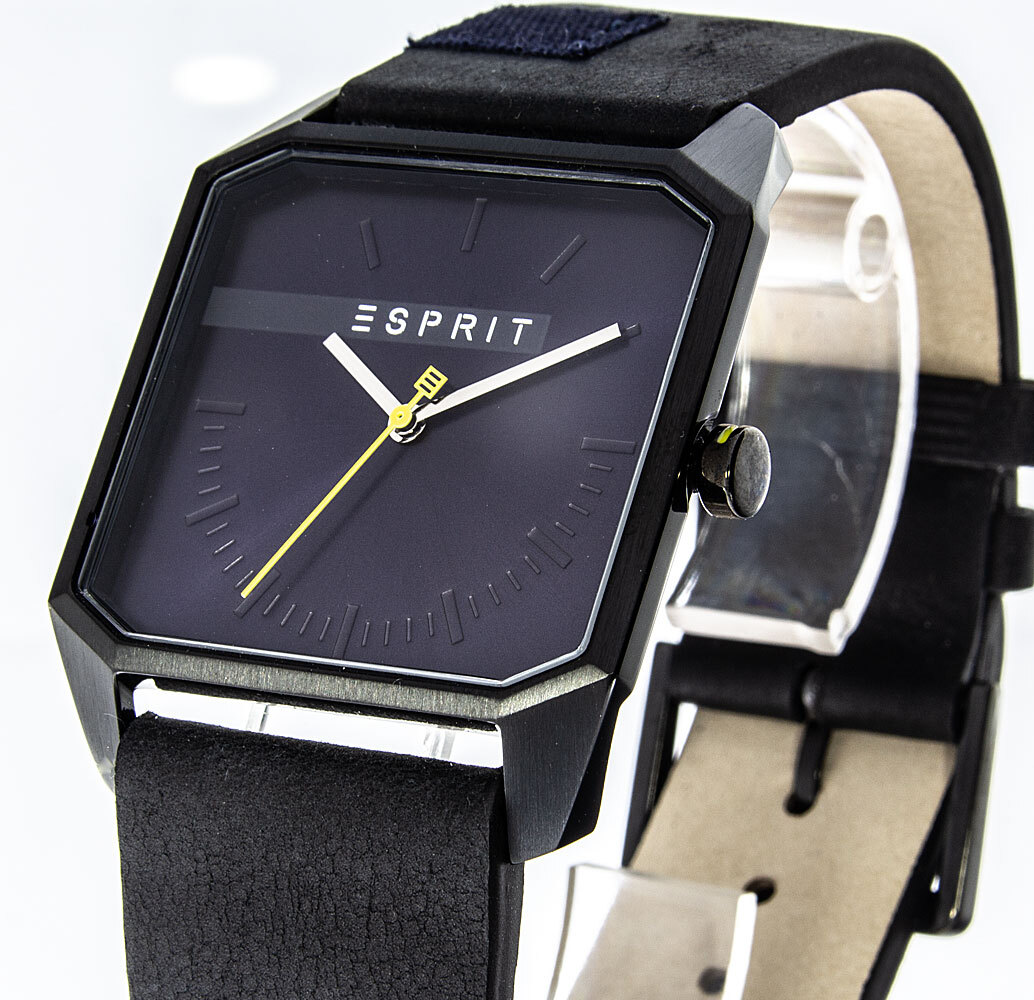 ESPRIT Herrenuhr Cube Gents ES1G071L0035 Armbanduhr schwarz