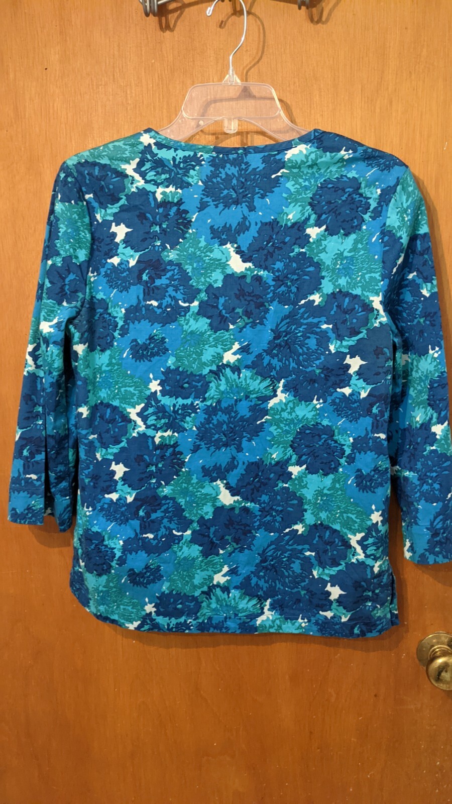 Talbot's Blue Flower Patterned Tunic Size S - image 2