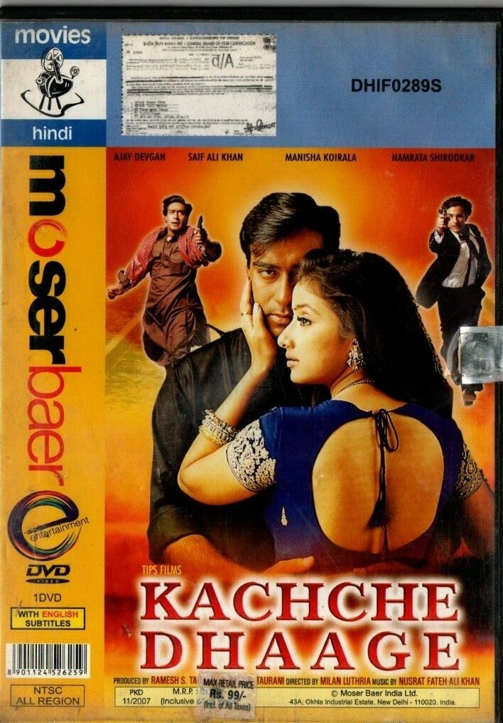 KACHCHE DHAAGE BOLLYWOOD DVD Ajay Devgan, Saif Ali Khan