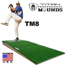 8 Inch Portable Youth Baseball Pitching Mound w/ Adjustable Base Ages 12-15