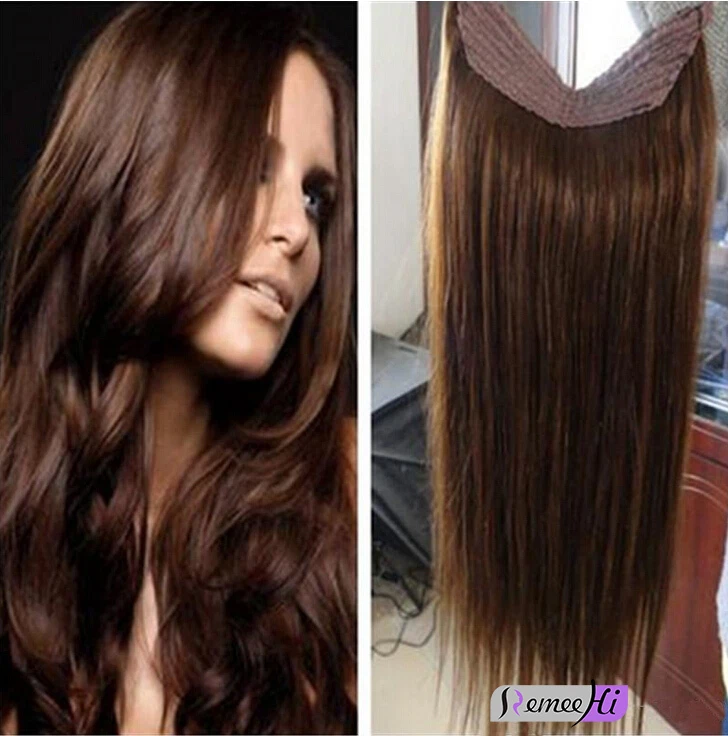 120g Handmade Remy Human Hair Extension Invisible Wire Style Hair Weft - Image 4 of 4