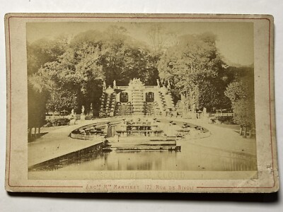 FRANCE Grande Cascade de Saint-Cloud c1880 Vintage Photo Albumin P86L