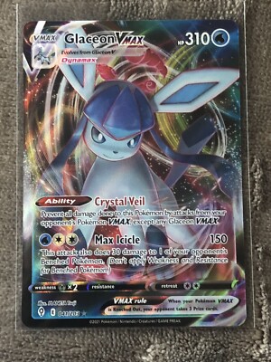 Pokémon TCG Glaceon VMAX Evolving Skies 041/203 Holo Ultra Rare | eBay