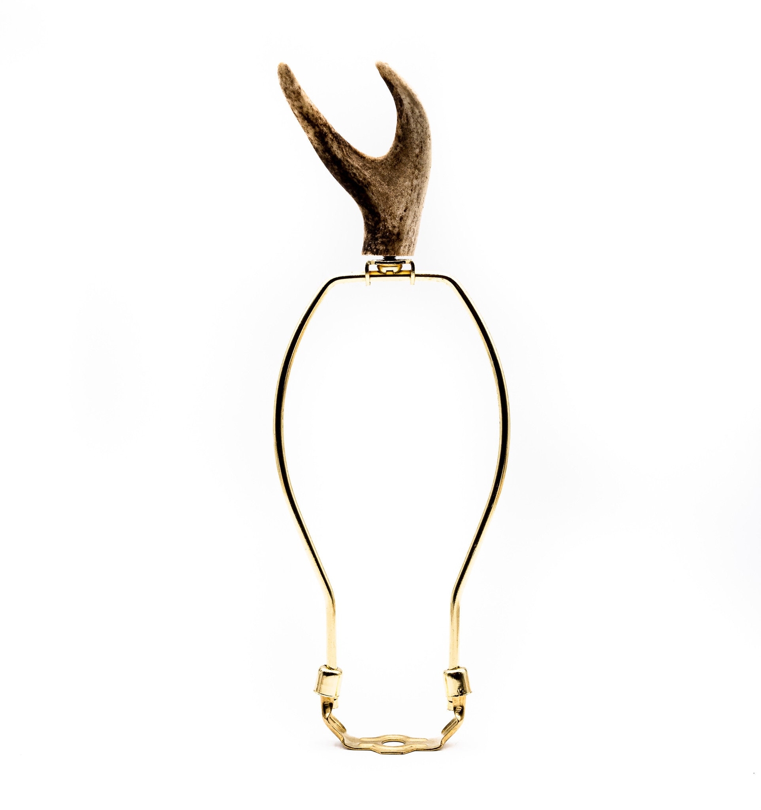 Antler Lamp Finial Antler Finial with Brass Insert for Table Lamp