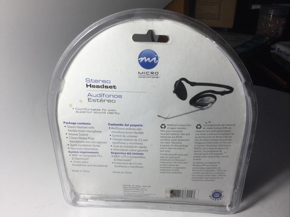 Micro Innovations Behind Neck Multimedia Wired Headset MM 745 H NEW in case - Image 4 of 4