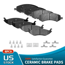 Front + Rear Ceramic Brake Pads for 2006 - 2016 2017 2018 Dodge Ram 1500 5 Lug